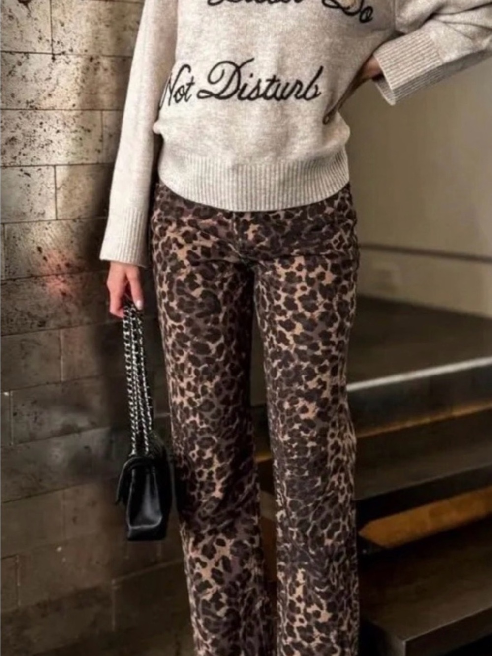 Abercrombie and fitch Leopard Print jeans Brown & Black